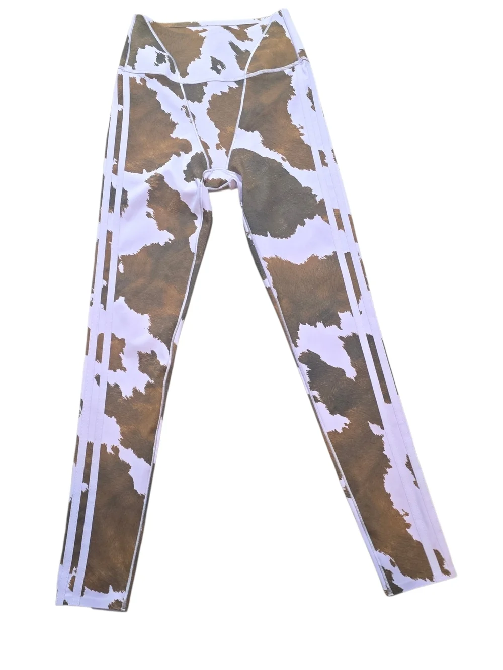 Adidas x Ivy Park Cow Print Leggings Purple Brown High Rise XS - Picture 2 of 11